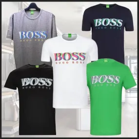 Hugo Boss  |Cotton Short Sleeves Logo T-Shirts