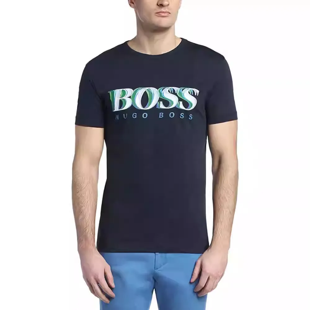 Hugo Boss  |Cotton Short Sleeves Logo T-Shirts