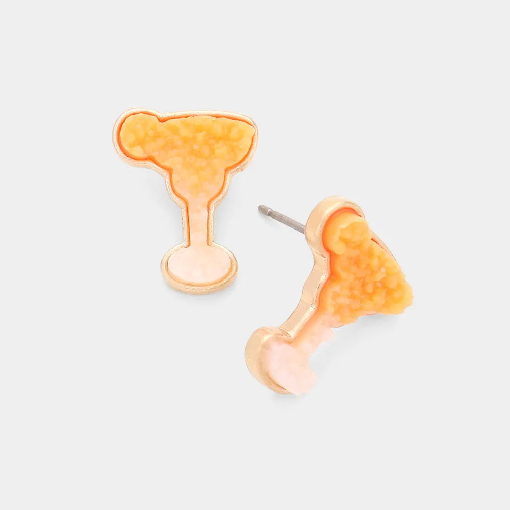 iLLASPARKZ Druzy Cocktail Stud Earrings