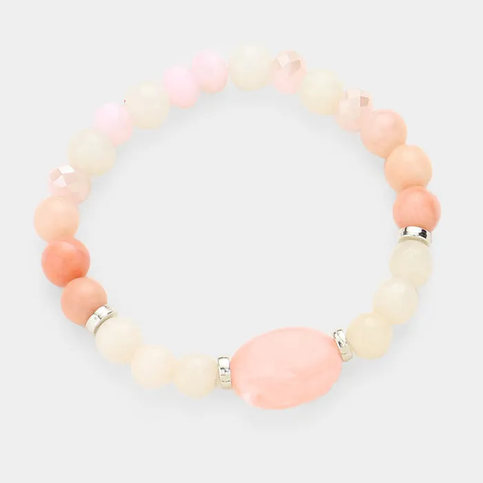 iLLASPARKZ Natural Stone Bead Stretch Bracelet