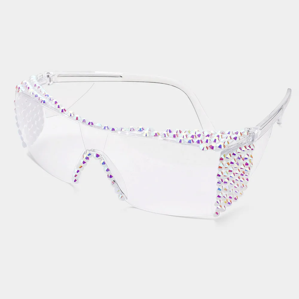 iLLASPARKZ Stone Embellished UV Protection Visor Optical Glasses