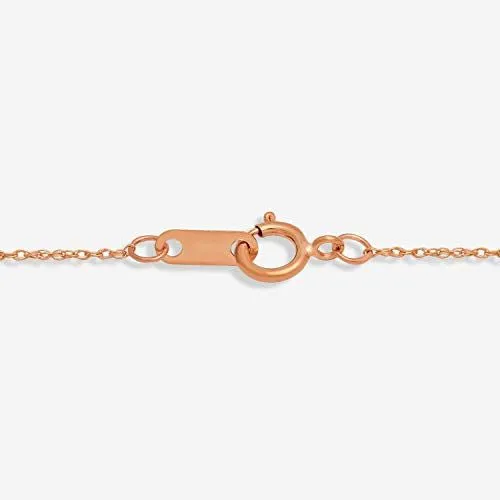 Jewelili 10K Rose Gold With Cubic Zirconia Cross Pendant Necklace