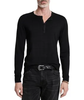 John Varvatos Eren Regular Fit Wool Blend Henley Tee