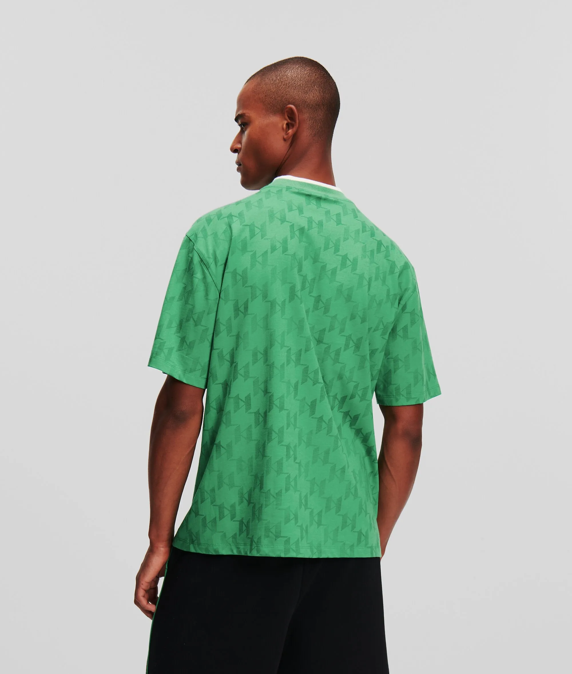 Karl Lagerfeld Athleisure Monogram Tee-Ama Green