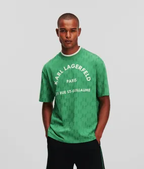 Karl Lagerfeld Athleisure Monogram Tee-Ama Green