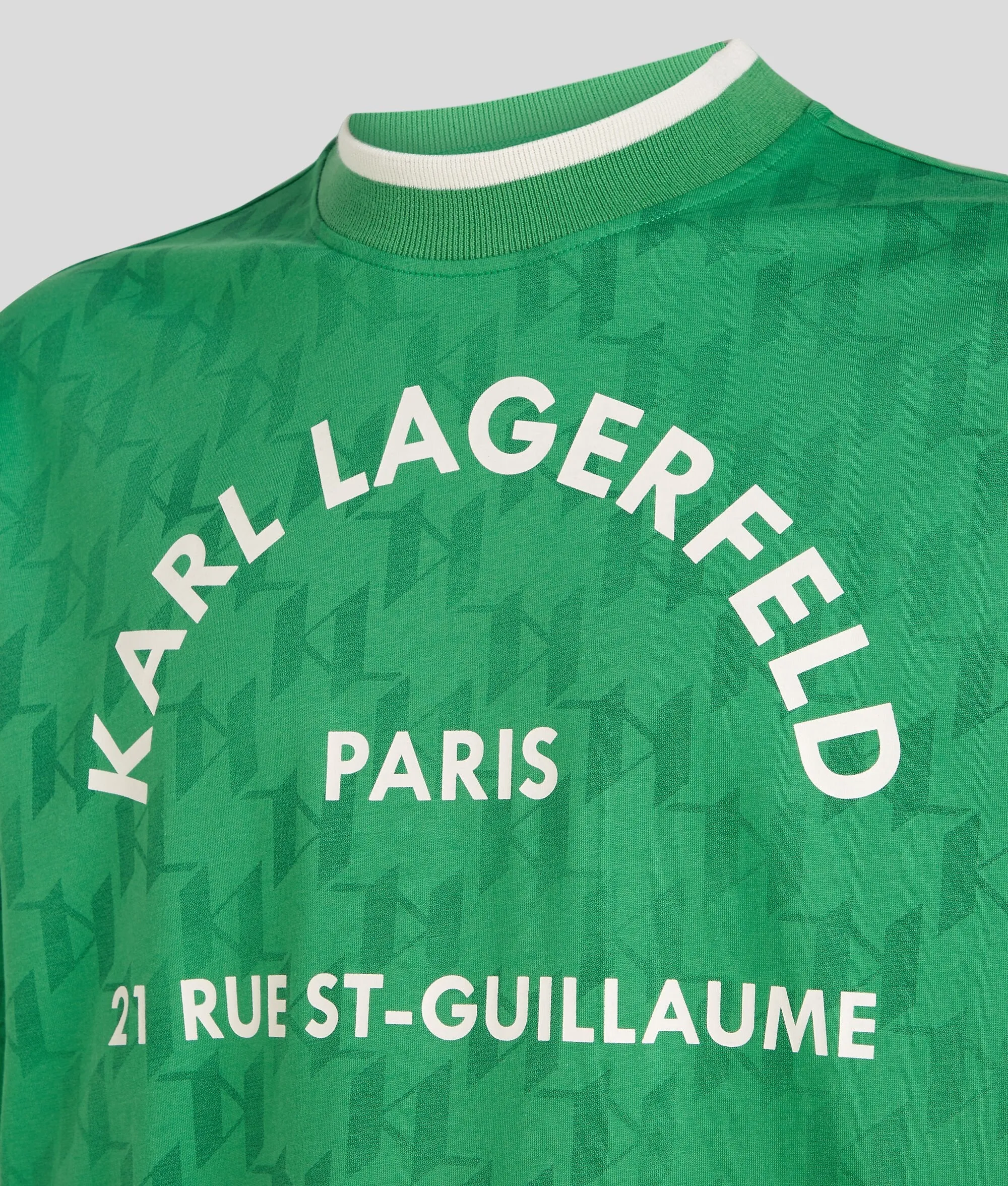 Karl Lagerfeld Athleisure Monogram Tee-Ama Green