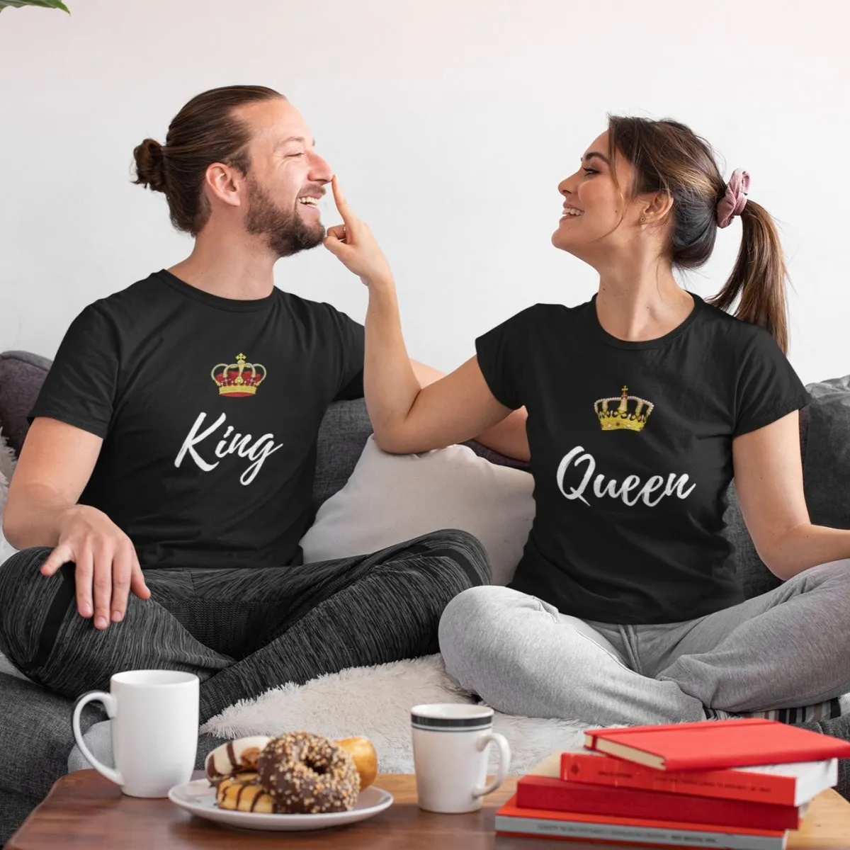 King And Queen Matching Couple T-Shirts