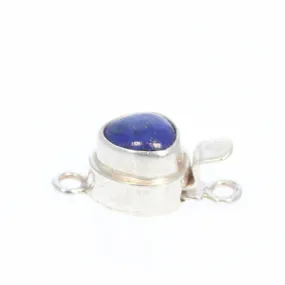 Lapis Clasp Freeform Classic Design 7mm Sterling