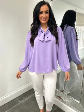 Lilac Tie Neck Blouse Grace