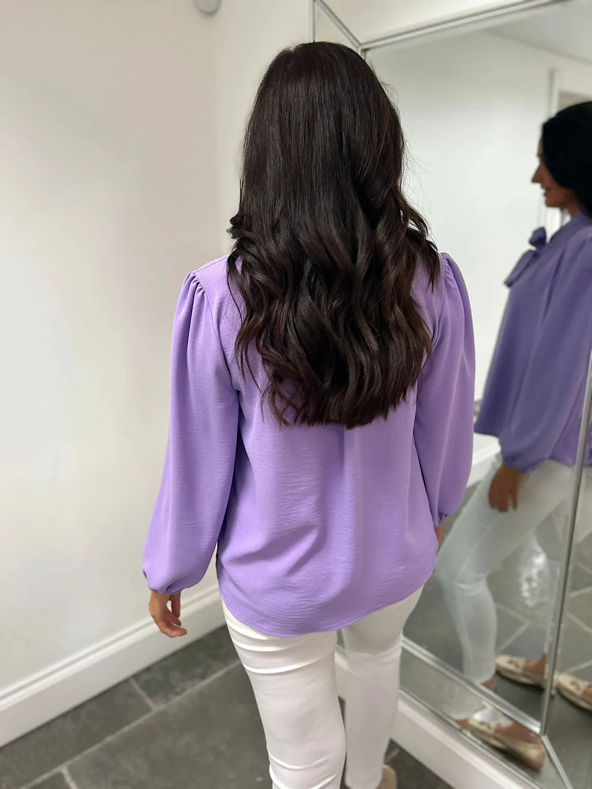 Lilac Tie Neck Blouse Grace