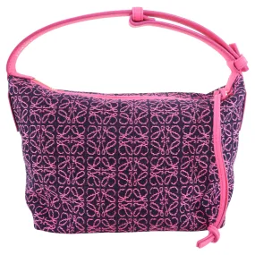 Loewe Small Neon Pink Cubi Anagram Jacquard Bag