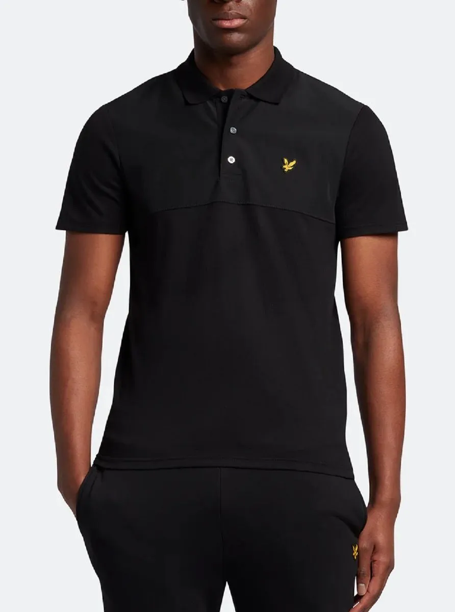 Lyle & Scott Softshell Panel Polo Shirt Jet Black