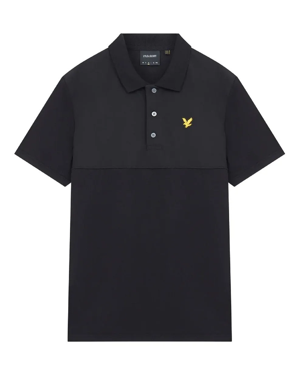 Lyle & Scott Softshell Panel Polo Shirt Jet Black