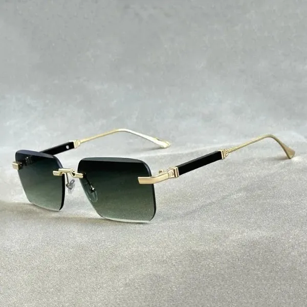 Men and Women Luxury Vintage Rimless UV400 Square Sunglasses