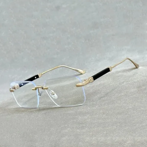 Men and Women Luxury Vintage Rimless UV400 Square Sunglasses