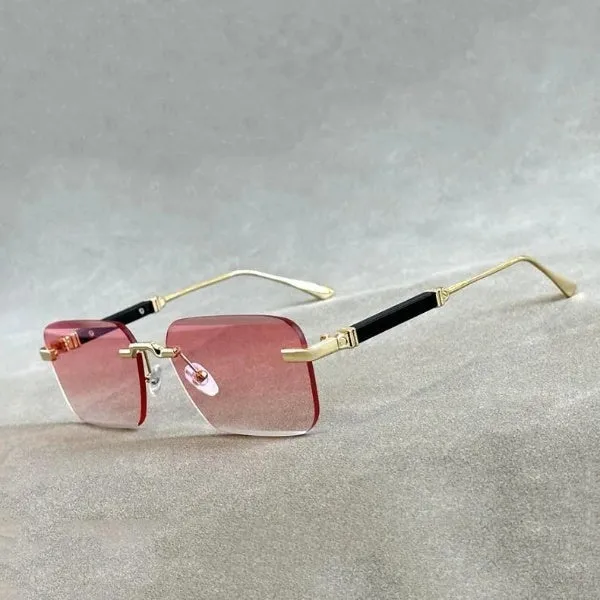 Men and Women Luxury Vintage Rimless UV400 Square Sunglasses