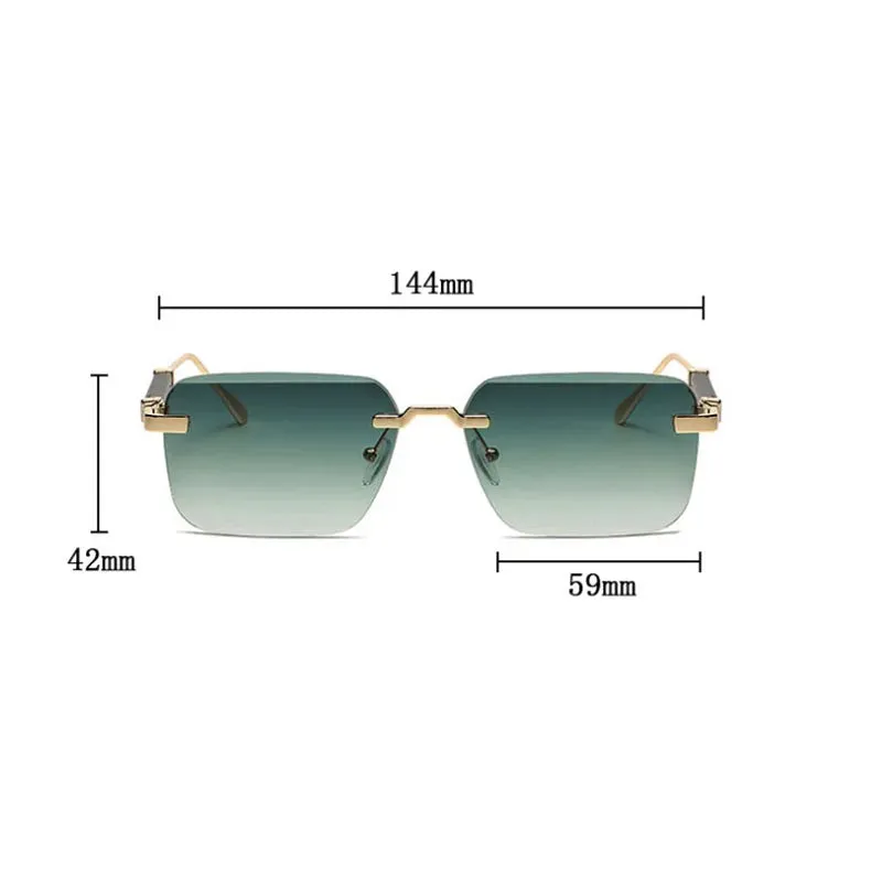 Men and Women Luxury Vintage Rimless UV400 Square Sunglasses