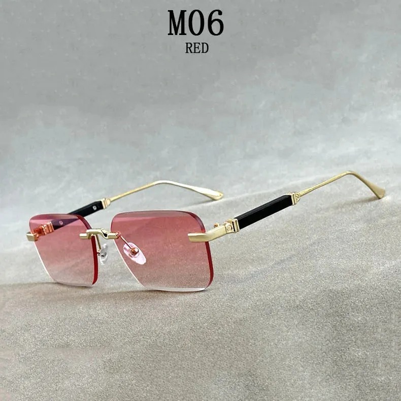 Men and Women Luxury Vintage Rimless UV400 Square Sunglasses