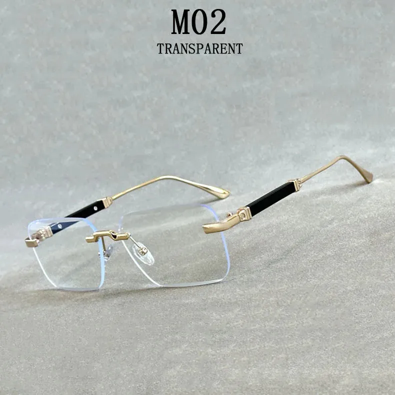 Men and Women Luxury Vintage Rimless UV400 Square Sunglasses