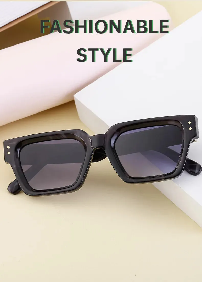 Men and Women Vintage Style Anti-UV400 Gradient Square Sunglasses