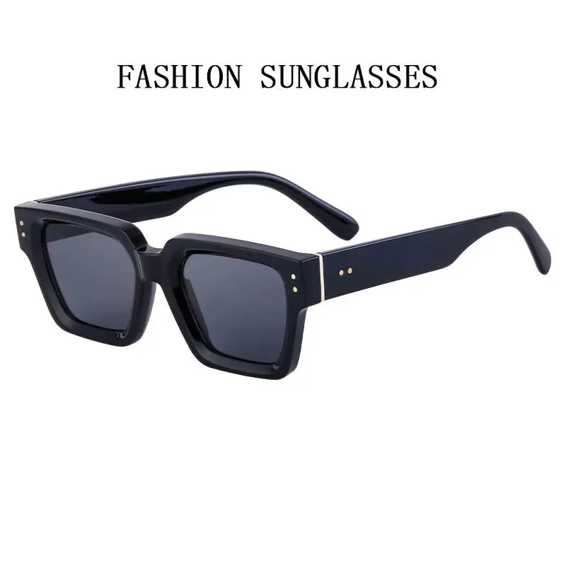 Men and Women Vintage Style Anti-UV400 Gradient Square Sunglasses