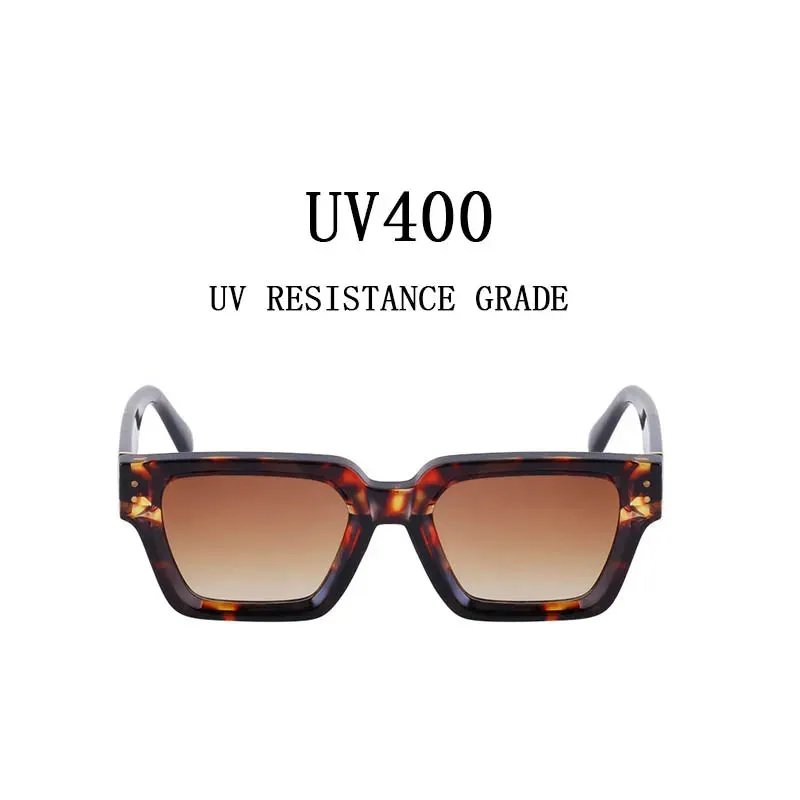 Men and Women Vintage Style Anti-UV400 Gradient Square Sunglasses