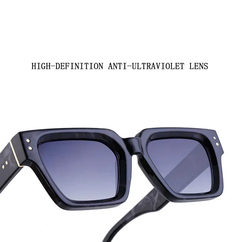 Men and Women Vintage Style Anti-UV400 Gradient Square Sunglasses