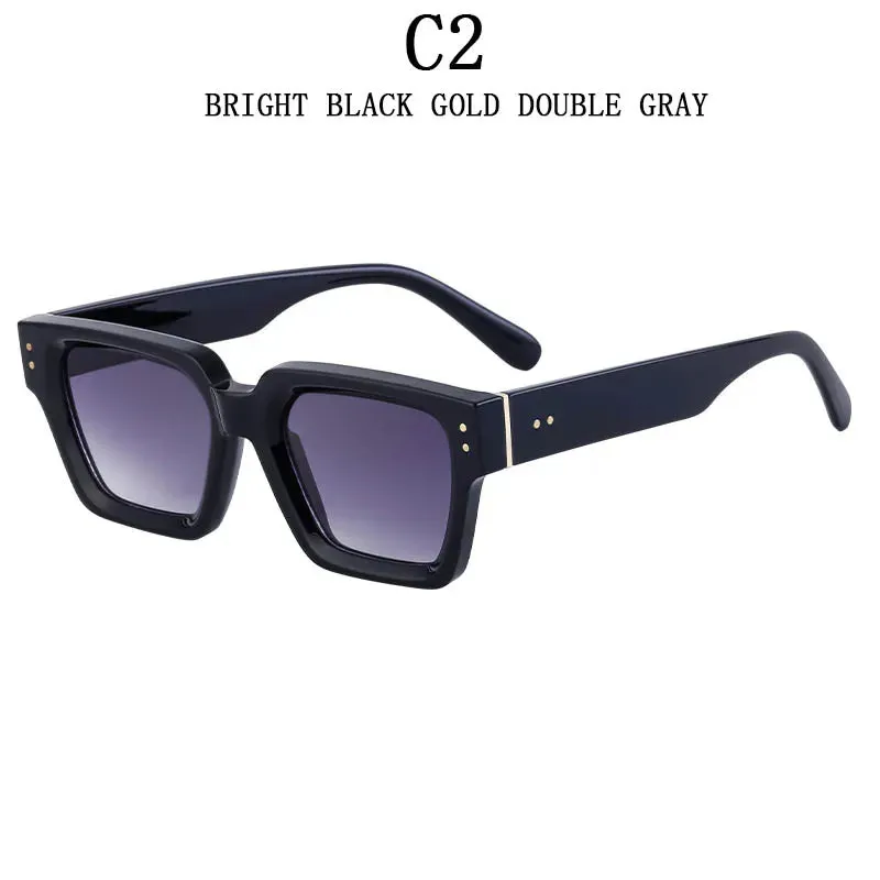 Men and Women Vintage Style Anti-UV400 Gradient Square Sunglasses