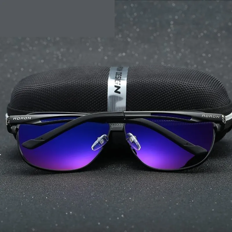 Men's Aluminum Frame UV400 Polarized Anti-reflective Square Sunglasses