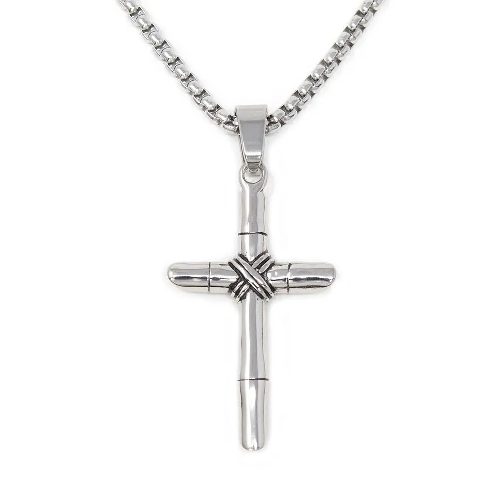 Men's Stainless Steel Necklace with Cross Pendant