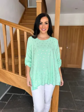 Mint Gold Leaf Blouse Gina