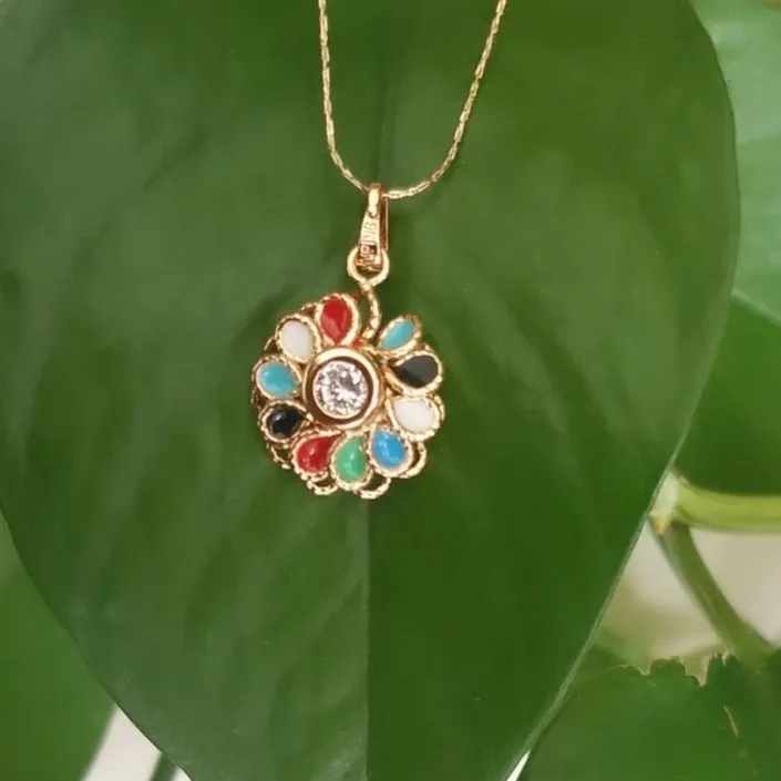 Multicolor Stones Pendant Necklace