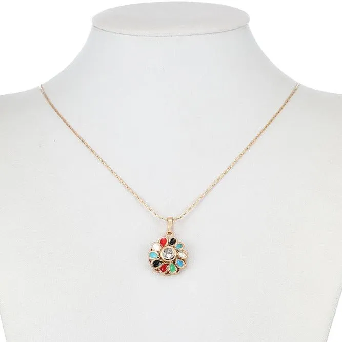 Multicolor Stones Pendant Necklace