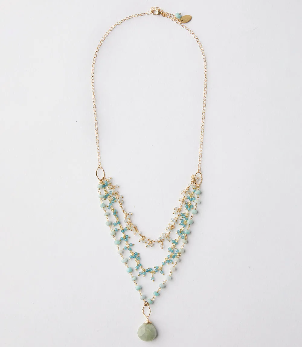 Multistrand Aquamarine Pendant Necklace