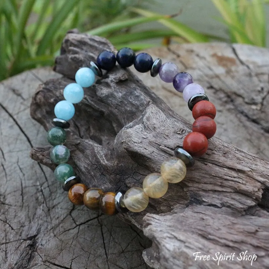 Natural 7 Chakra Stone Bead Bracelet