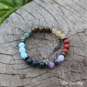 Natural 7 Chakra Stone Bead Bracelet