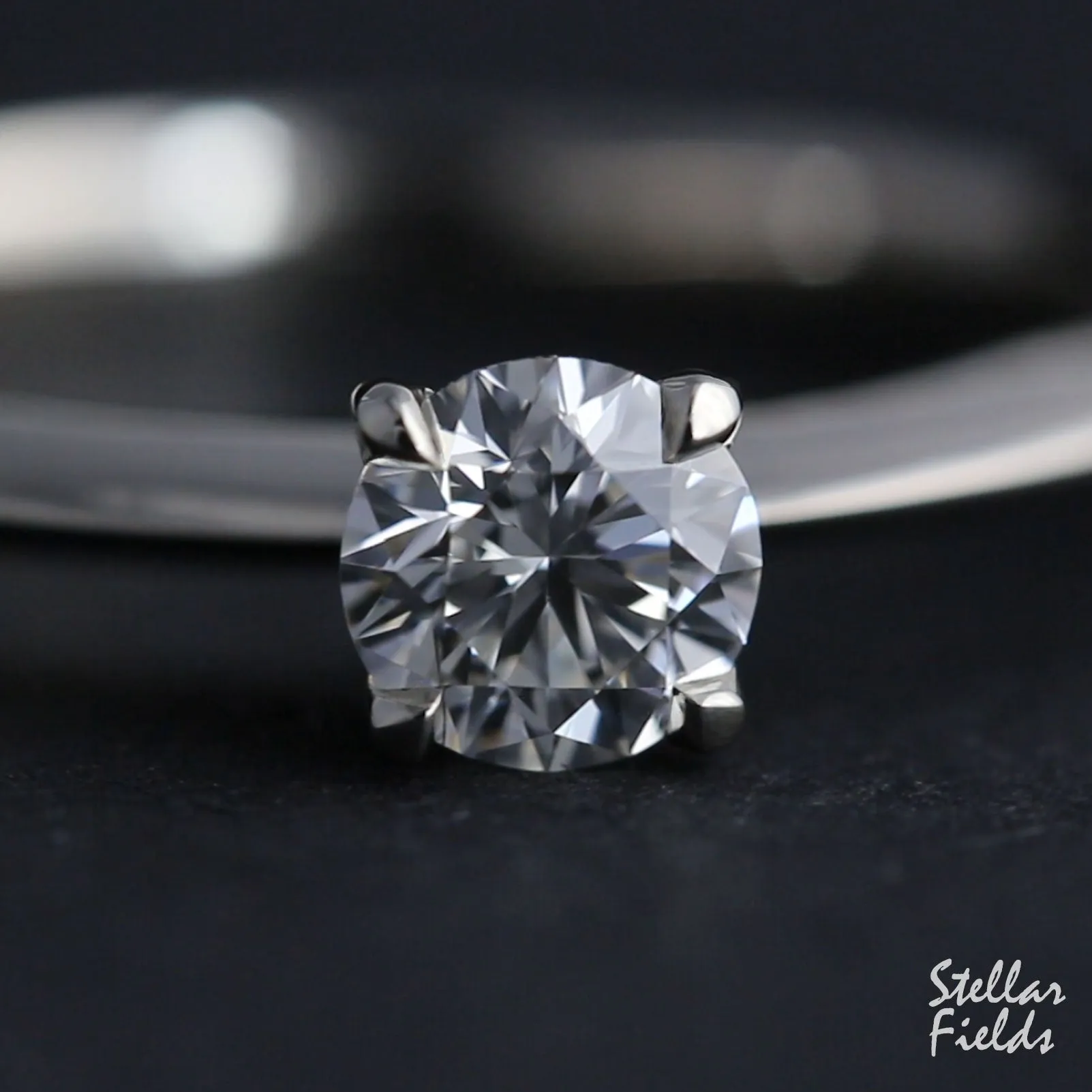 Natural Diamond Solitaire Prong Engagement Ring