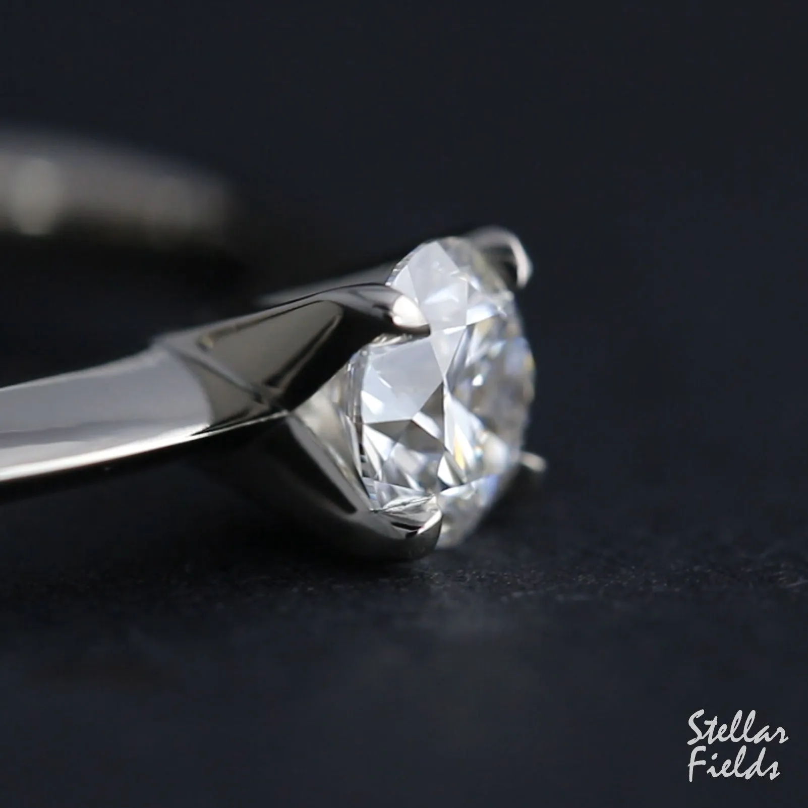 Natural Diamond Solitaire Prong Engagement Ring