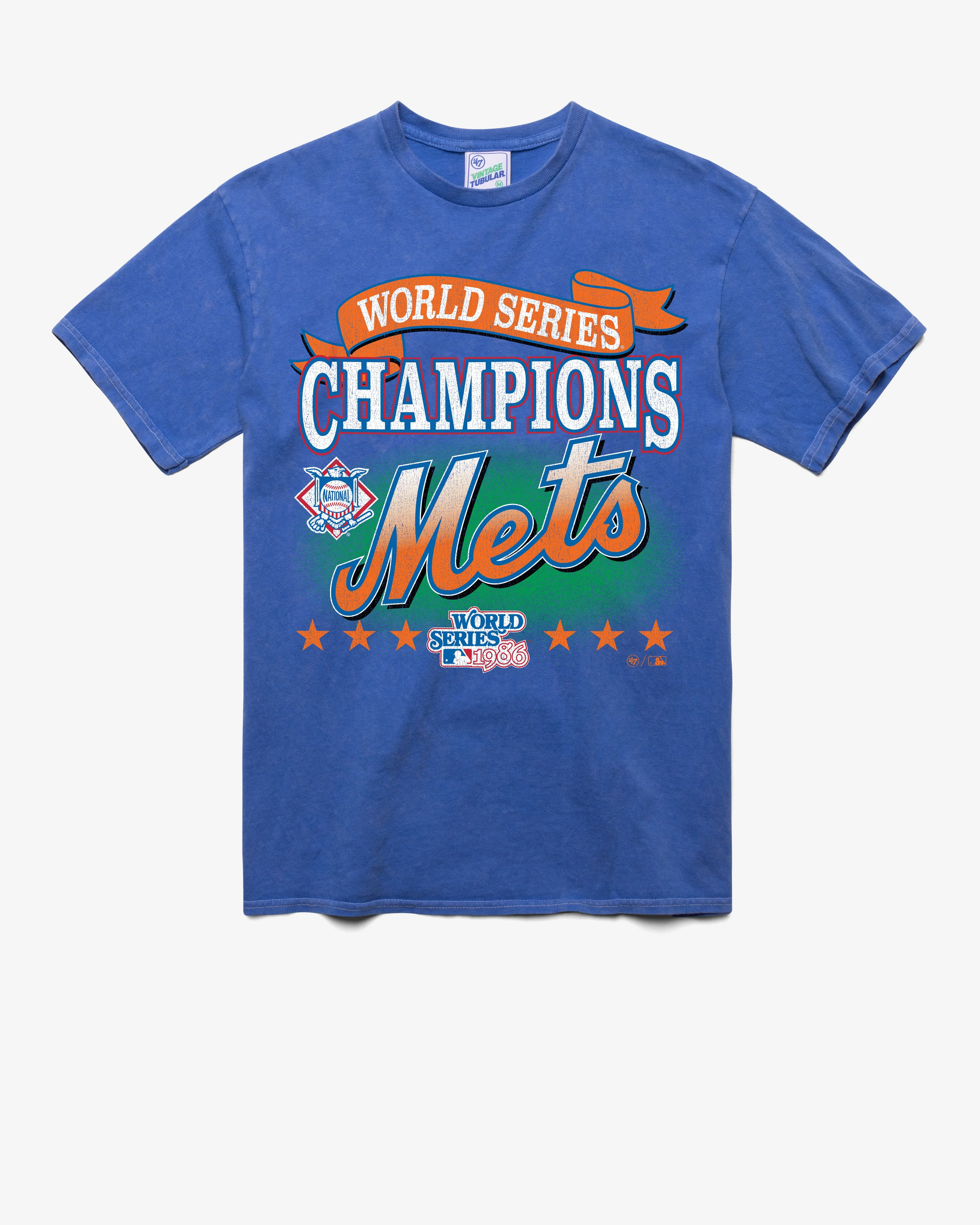 NEW YORK METS COOPERSTOWN WORLD SERIES LOCKER '47 VINTAGE TUBULAR TEE