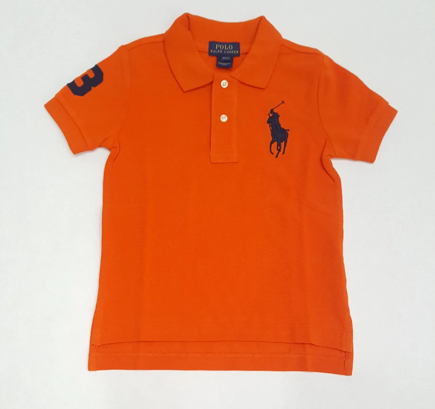 Nwt Kids Polo Ralph Lauren Orange/Navy Big Pony Polo (8-20)