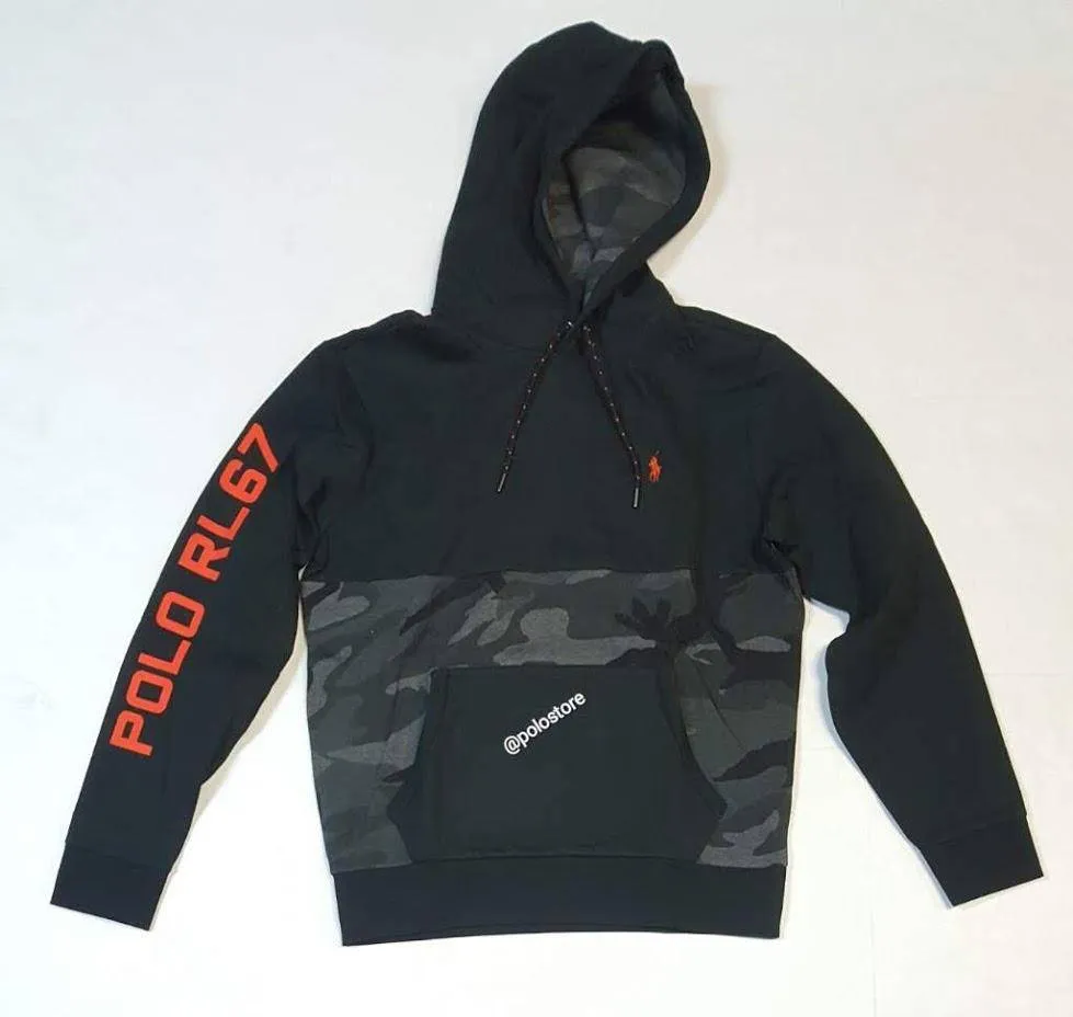 Nwt Polo Ralph Lauren Black Camo RL-67 Pullover Hoodie with Matching Black Camo RL-67 Joggers