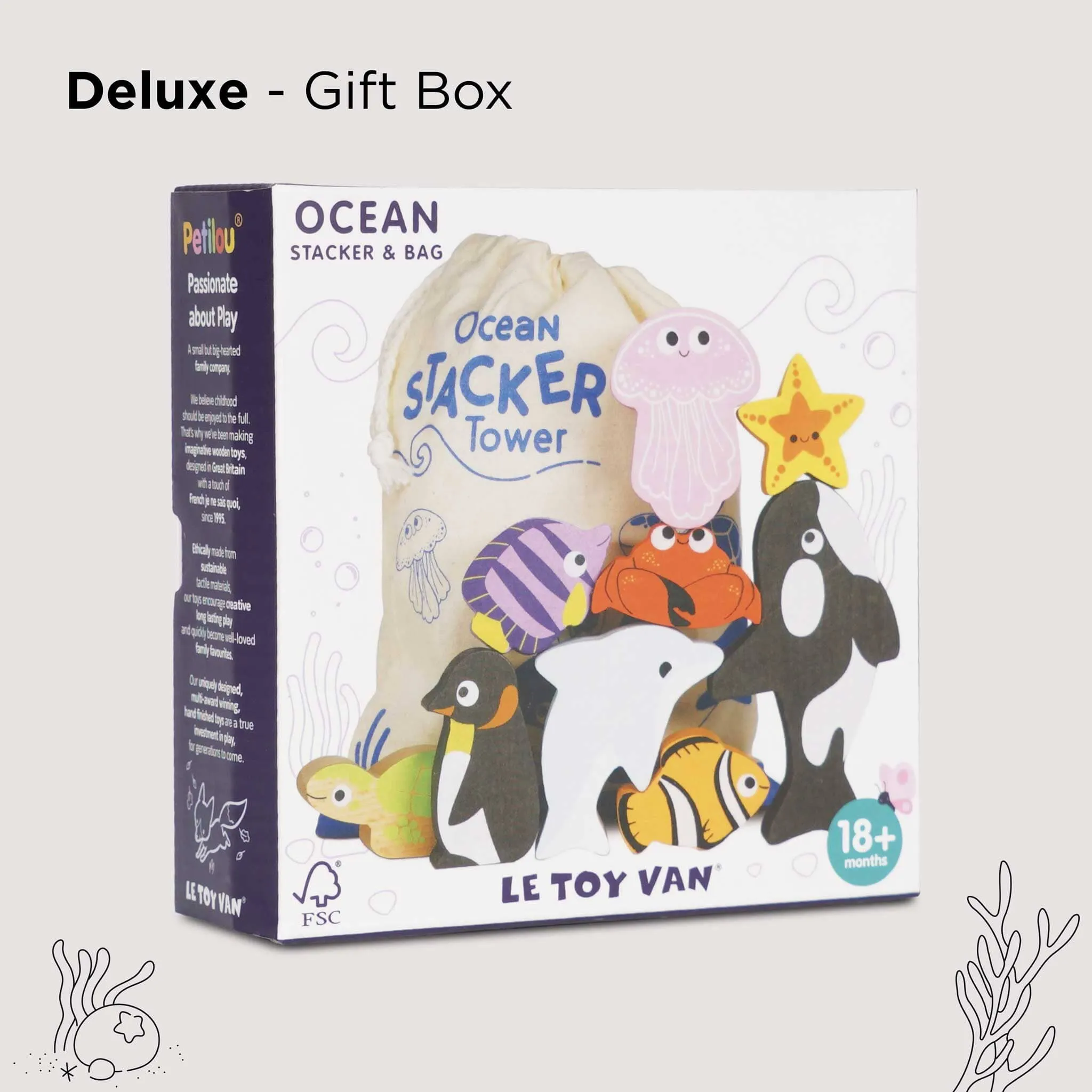 Ocean Life Stacking Animals & Bag