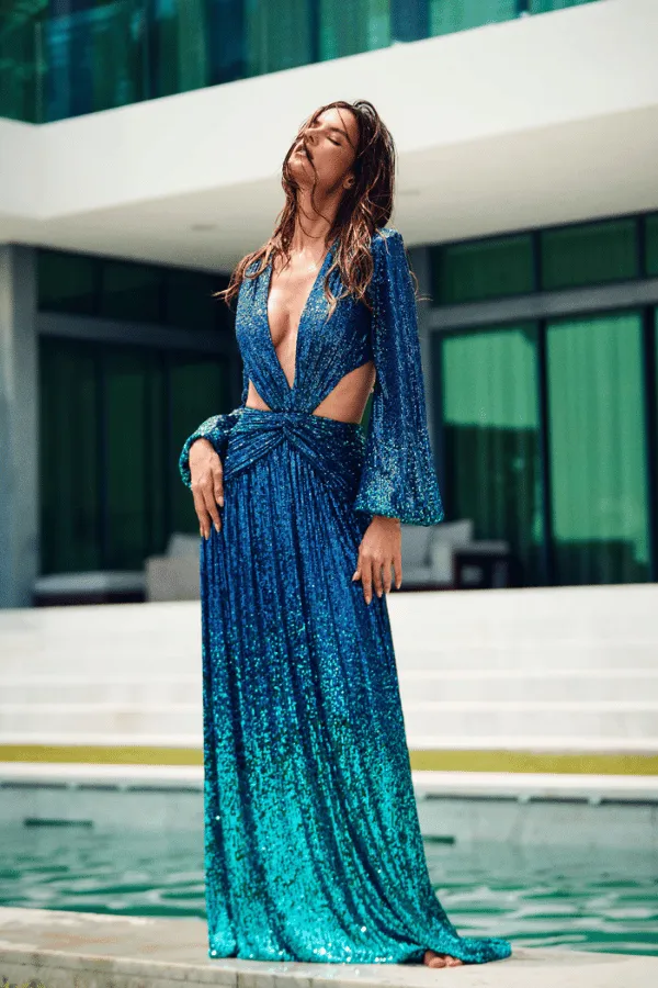 Ombre Sequin Gown High Tide