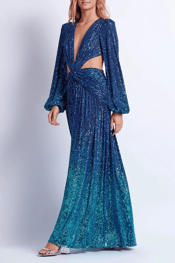 Ombre Sequin Gown High Tide