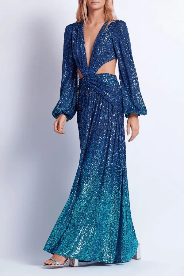 Ombre Sequin Gown High Tide