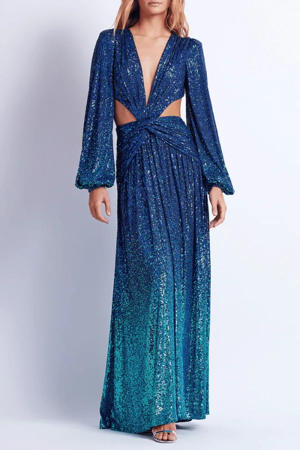 Ombre Sequin Gown High Tide