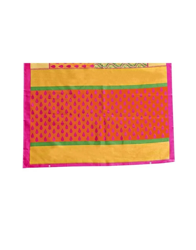 Orange Coloured Poly Silk Printed Partywear saree