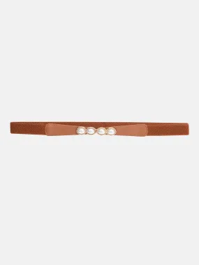 Pearl Buckle Thin Belt