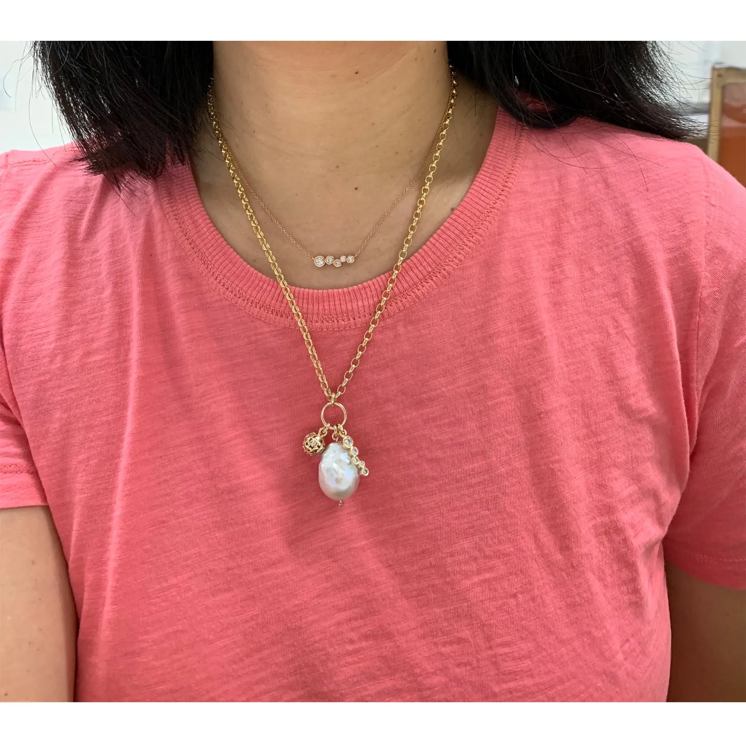 Petal Pearl Charm Pendant