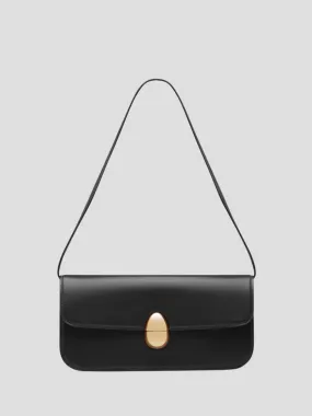 Phoenix Black Leather Baguette Bag